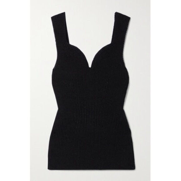 Khaite Lanae Cutout Ribbed Cotton-blend Top Sz S - Picture 1 of 9